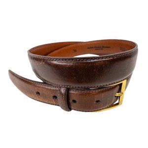 Johnston & Murphy Brown Belt Aniline Kipskin Shoulder Made USA Size 36